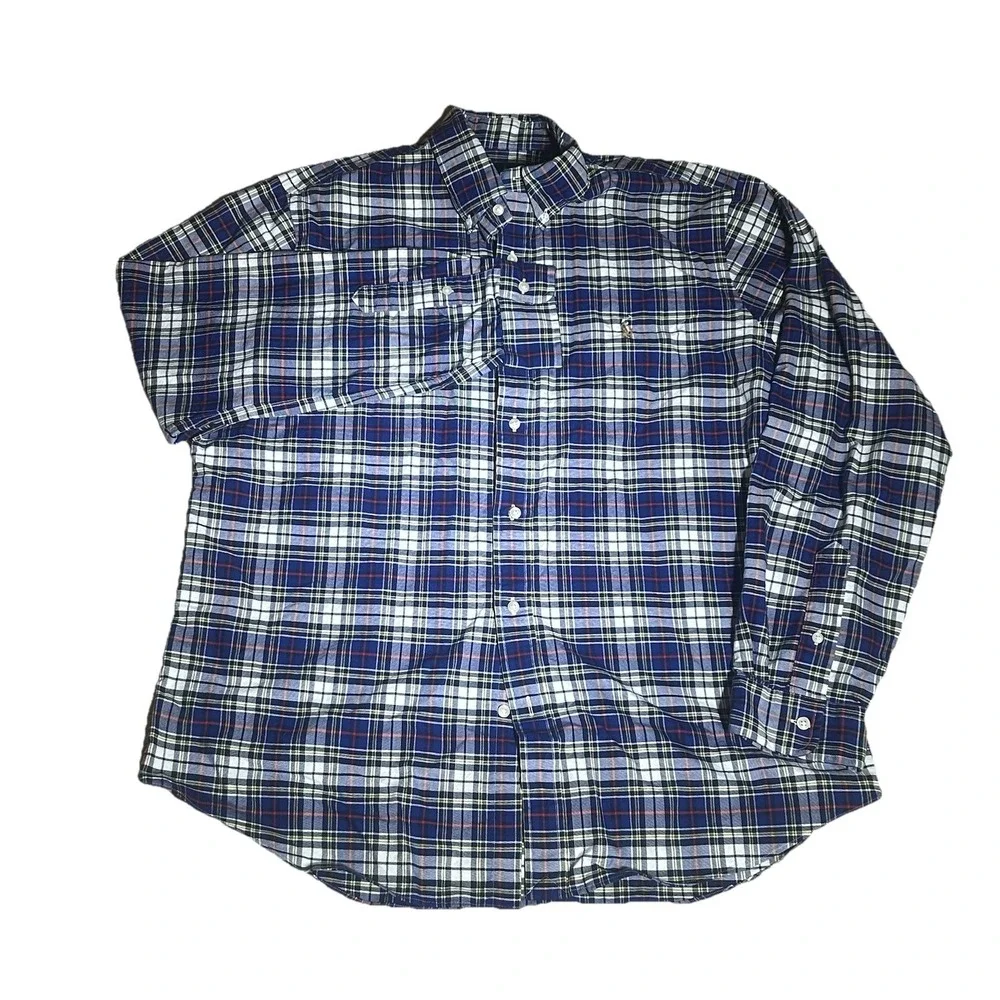 Ralph Lauren Men's XL Button Down Long Sleeve Shirt Classic Fit Striped Plaid